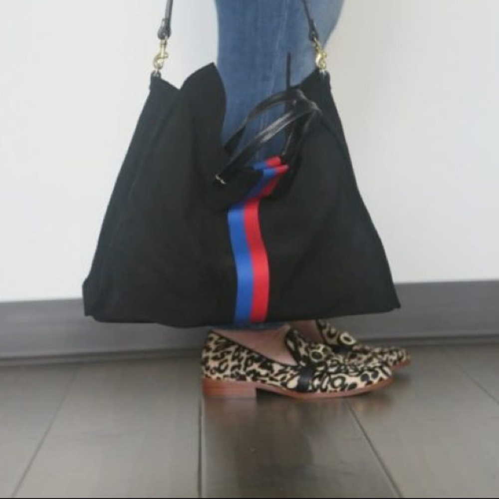 ✨Sold ✨ CLARE V. Simple Stripe Suede Tote - Picture 16 of 16